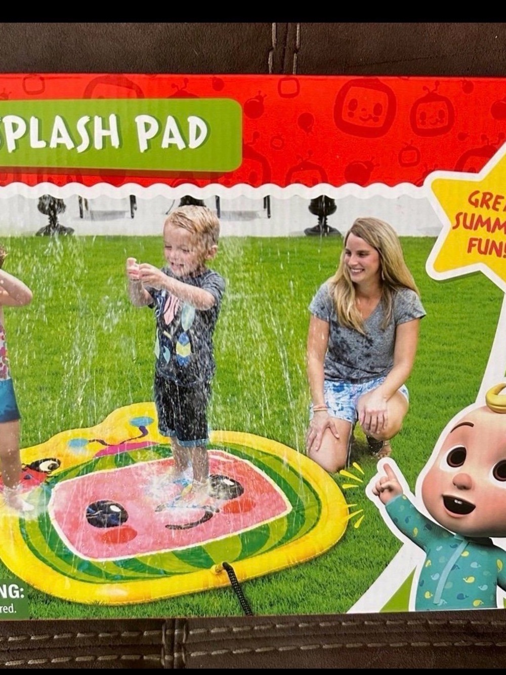 Kids Splash Pad Water Play Mat - Yellow and Pink